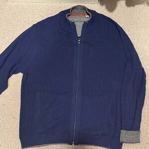 Robert Graham Navy Zip-Up Sweater